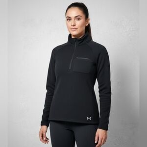 Under Armour Black Performance Pullover Fleece Lined Sz Large